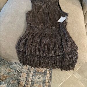 1. State Metallic Black Dress